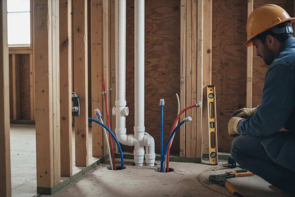 Drain and supply rough-in during Toilet Repair and Installation in San Juan Capistrano